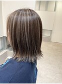 自然に馴染む☆白髪ぼかしハイライト×透明感カラー