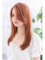 ミック ヘアアンドビューティー 大山店(miq Hair&Beauty) オレンジブラウンで外国人風♪大人ガーリー派手めラブロングb