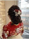 華やかハーフアップ