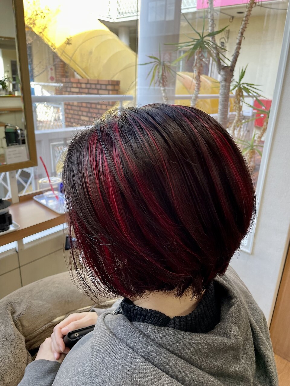 女形 洋髪 赤メッシュ 2263914e734ae50c7af8b73b1a1923