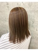 脱白髪染ハイライトで更に明るく