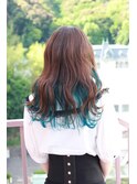 #インナーカラー #イヤリングカラー #エメラルドグリーン