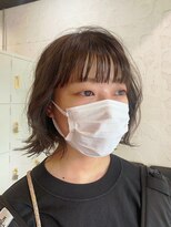 エム(EM) 韓国風レイヤーカットウルフカット前髪カットグレージュカラー