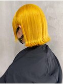 イエローボブ_チェリーブラウンフェミニンロング_ba363231