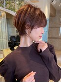 ショート×ハイライト白髪ぼかし×マチルダボブ[心斎橋]