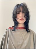 レイヤーロング/レイヤーボブ/ウルフレイヤー/ダークグレージュ