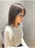 外ハネミディアム/カーキブラウン