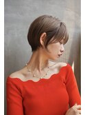大人可愛い20代30代40代丸みショートボブ/髪質改善/ハイライト