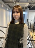 20代30代寒色系カラーシースルーバンク艶感ストレート透明感