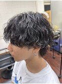 波巻きスパイラルパーマ　波巻きパーマ　マッシュウルフ