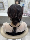 シニヨン／結婚式／お呼ばれヘア／二次会へア／ミディアム