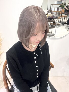 アモレット 天文館店(amoretto) ホワイトグレージュ＆ボブカット