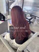 ブランコトレス 鏡島(BLANCO tres)&nbsp;レイヤーカット/顔周りカット/ワインレッド/ブリーチなし