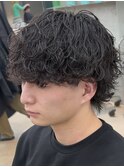 ツイストスパイラルメンズマッシュ栄フェード