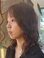 トップヘアー スパアンドリラクゼーション 安城(spa&relaxation)&nbsp;安城顔まわりレイヤーゆるふわパーマブラウンベージュ面長丸顔