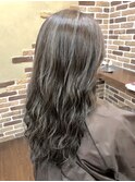 ダークアッシュブラウン◎艶カラーハイライト/レイヤーロング