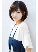 前下がりベースの内巻きボブスタイル