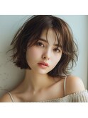 ショートパーマボブパーマ前髪あり