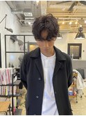センターパート/パーマ