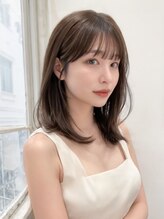 シュガーアンドソルト(SUGAR&SALT) 小顔顔周りレイヤーミルクティーベージュブリーチなし