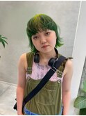 カジュアルモードマッシュウルフ×グリーンミックスデザイン