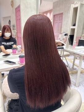 リー 梅田(Lee) ブリーチ一回~ツヤツヤボルドー!