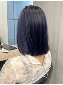 【GEEKS渋谷】ブルーブラック/透明感/伸ばしかけボブ/ハイトーン