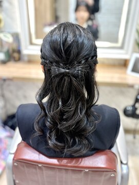 ハウス(HAUS.) 卒業式ヘア/リボンハーフアップ/立体リボン/横浜ヘアアレンジ