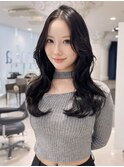韓国ワンホンレイヤー髪質改善透明感ブリーチなしカラー黒髪
