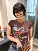 黒髪レイヤーボブ