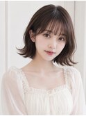 韓国風レイヤー/ミディアム/おくれ毛カット