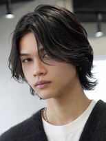 アンサー 原宿(ANSWER)&nbsp;原宿メンズボブメンズミディアムセンターパートニュアンスパーマ