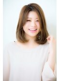 大人かわいいバレイヤージュとろみワンカール小顔モードミディ