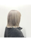 透明感ホワイティベージュ切りっぱなしワンレンボブ【林京平】