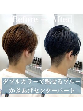 ロミーオム 本厚木(ROMMY. Homme) 【好きな色は何色ですか?】ダブルカラー×ブルーxマッシュ