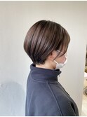 丸みショート × シアーベージュ