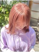 毛利/夏 おすすめ 透明感  暖色カラー オレンジ コーラルピンク