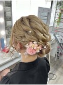浴衣の方のアップスタイル