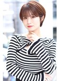 大人可愛い/丸みショートボブ/ベージュカラー/20代30代40代 iba