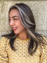 マックス フォー ヘアー(MAX FOR HAIR) 顔周りレイヤーのミディアムヘア×フェイスハイライト◎