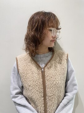 スタイル 茅ケ崎(STYLE) 【ハクラ】ウェーブパーマ 顔まわりレイヤー ボブパーマ