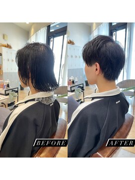 カルナ バイ エルモ(calna by ELMO) スーツ短髪ツーブロック束感モテる黒髪シークレットパーマ流行