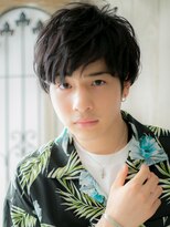 メンズヘア ビーセカンド 草加店(MENS HAIR B-2)&nbsp;自然体重視！黒髪ゆるふわ巻きクラウドマッシュW草加