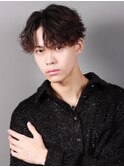 【難波/心斎橋】センターパート/波巻きパーマ/メンズ20代