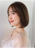 大人の理想理想シルエット 前髪あり大人ボブ ひし型丸み 銀座