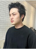 短髪束感ツーブロック透明感カラーゆるスパ_ba502381