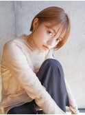 ショートボブ×オレンジブラウン