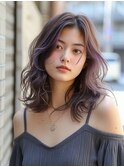 イメチェンホワイトブロンド美髪ワイドバング外ハネボブ