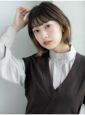 黒髪/ボブルフ/ネビージュ/小顔/ワンレン/髪質改善/前髪/会津30
