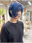 【hinari】スカイブルー/ミニボブ/顔周りレイヤー